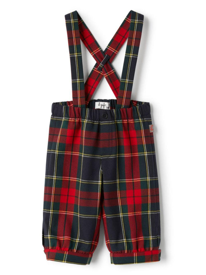 Red checked overalls for newborns