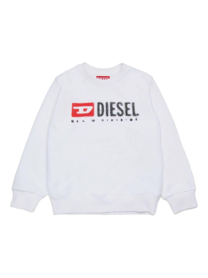 Felpa bianca per bambino J02483KYAZ3 K100 Diesel Kids