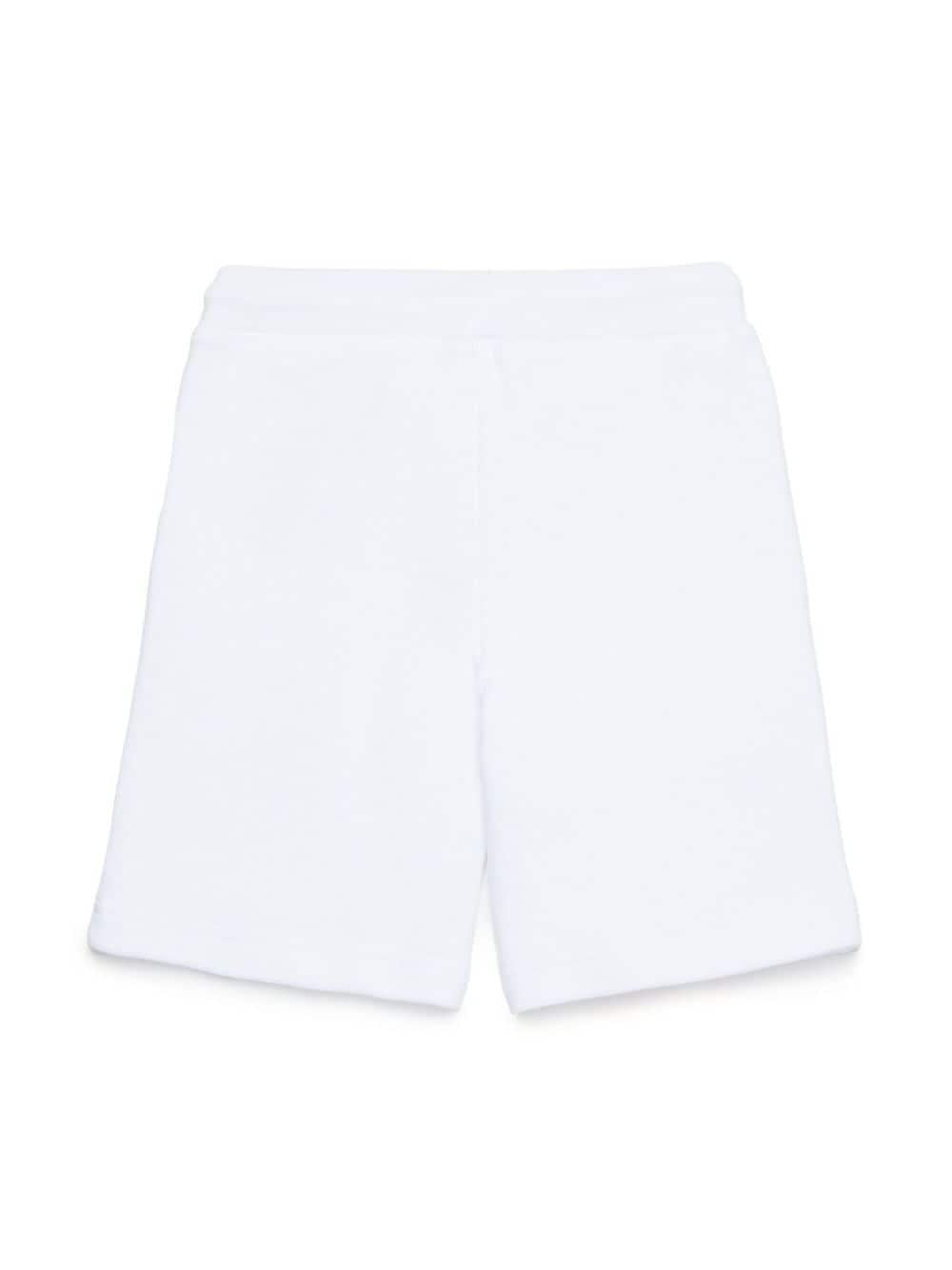White Bermuda shorts for boys with logo