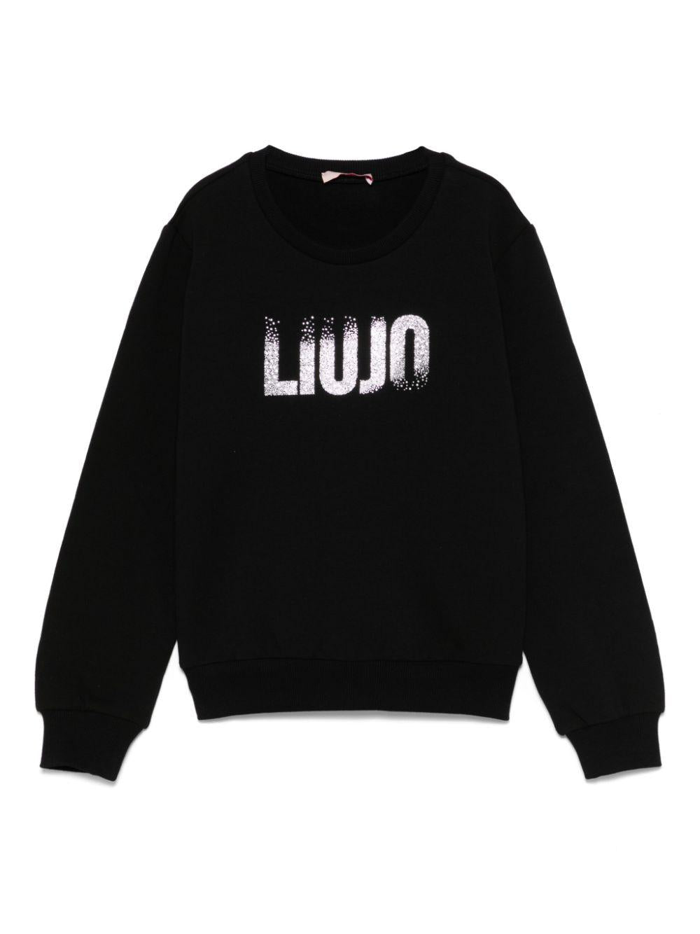 Black sweatshirt for girls with logo