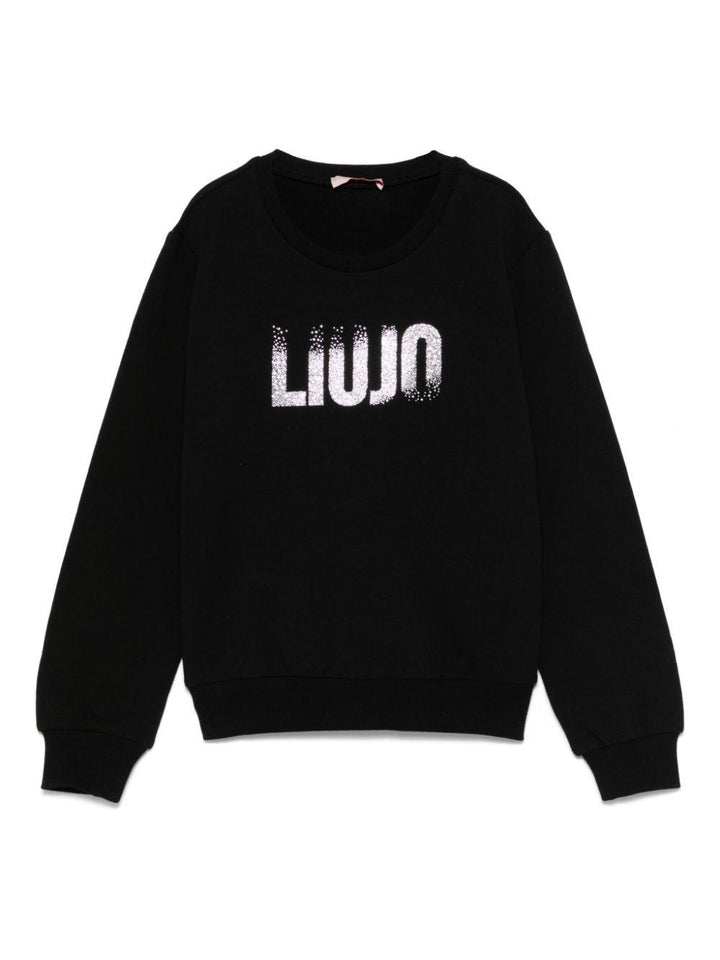 Black sweatshirt for girls with logo