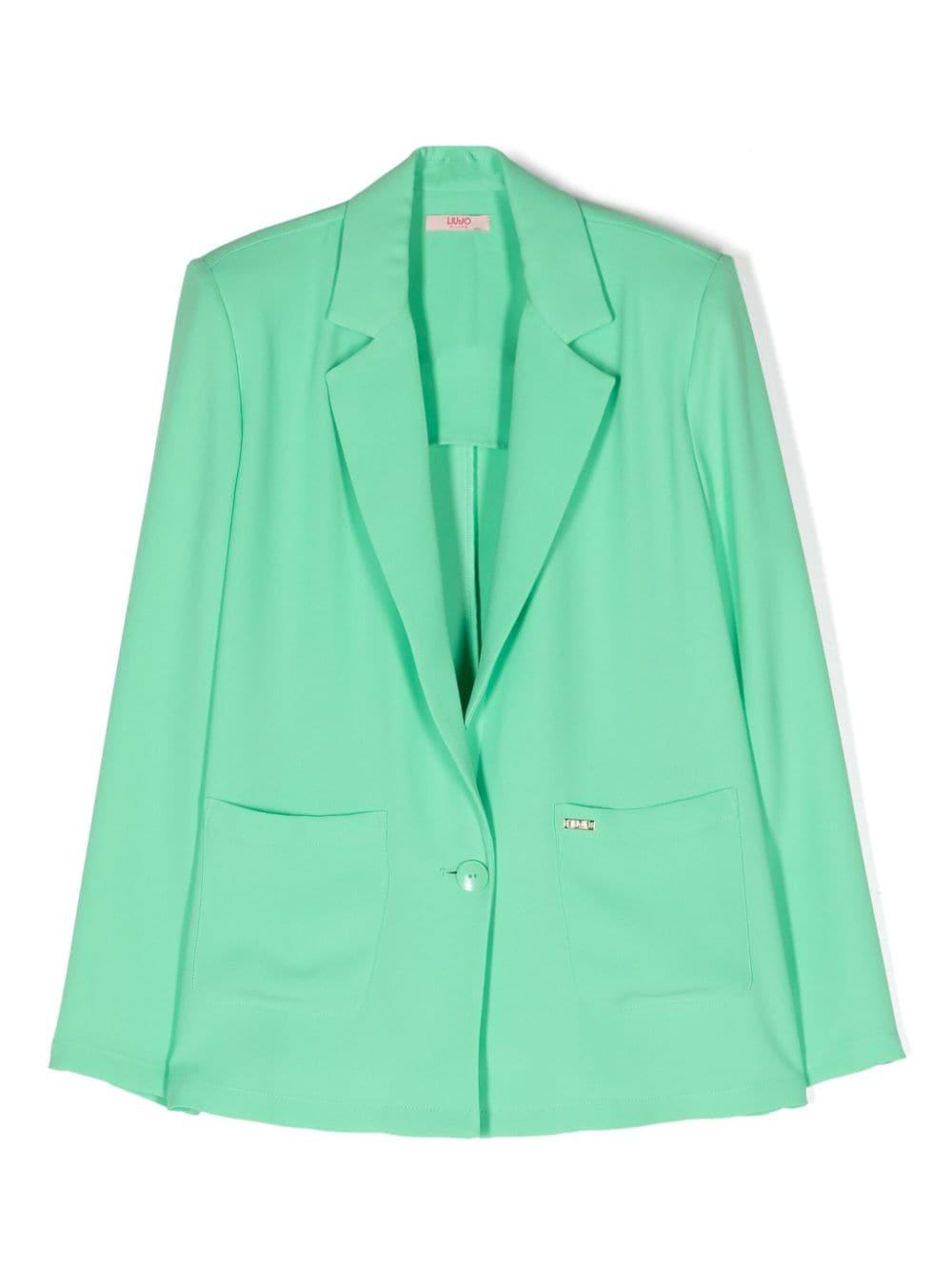 Blazer verde per bambina con logo