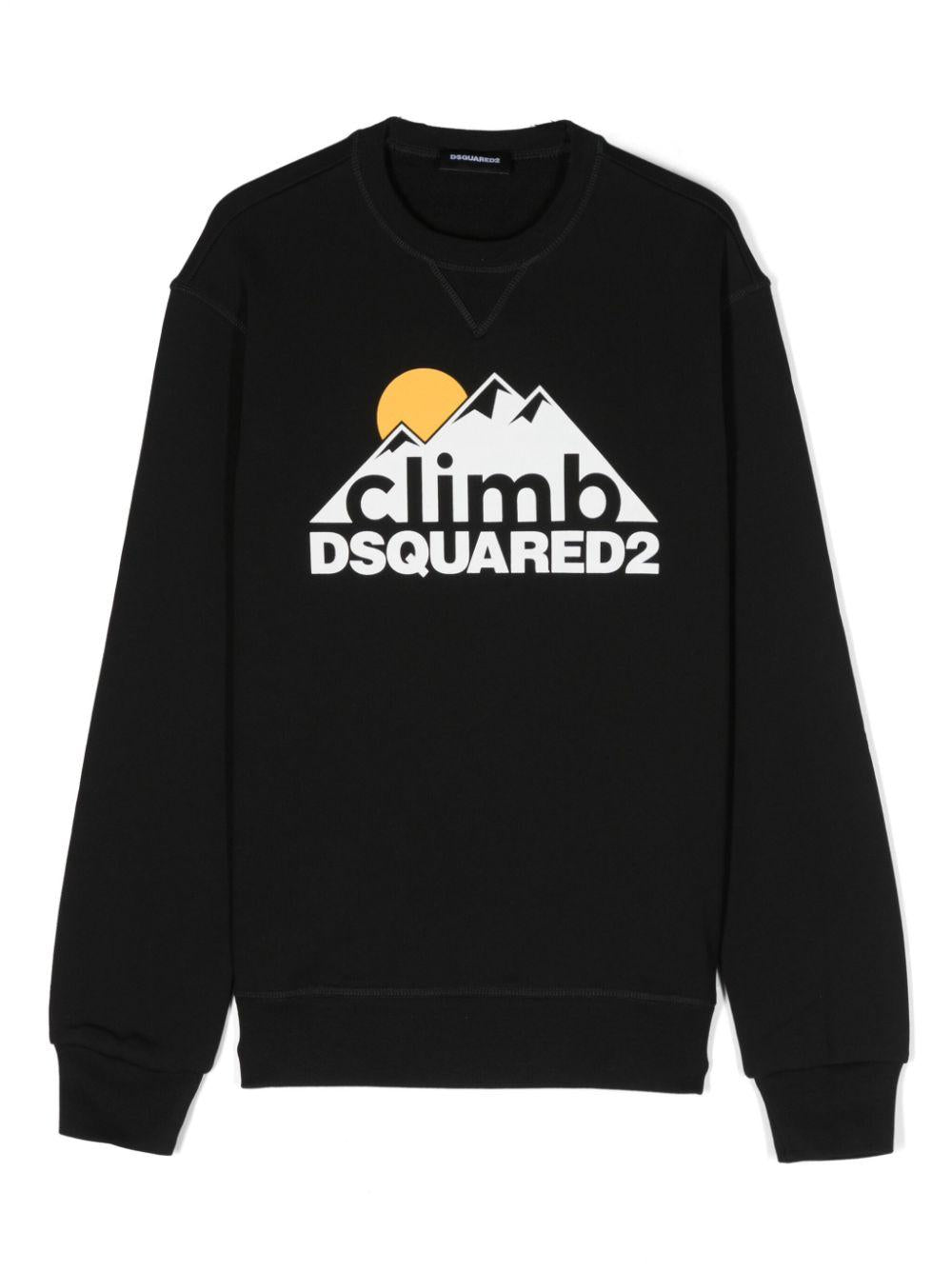 Black sweatshirt for boys with print