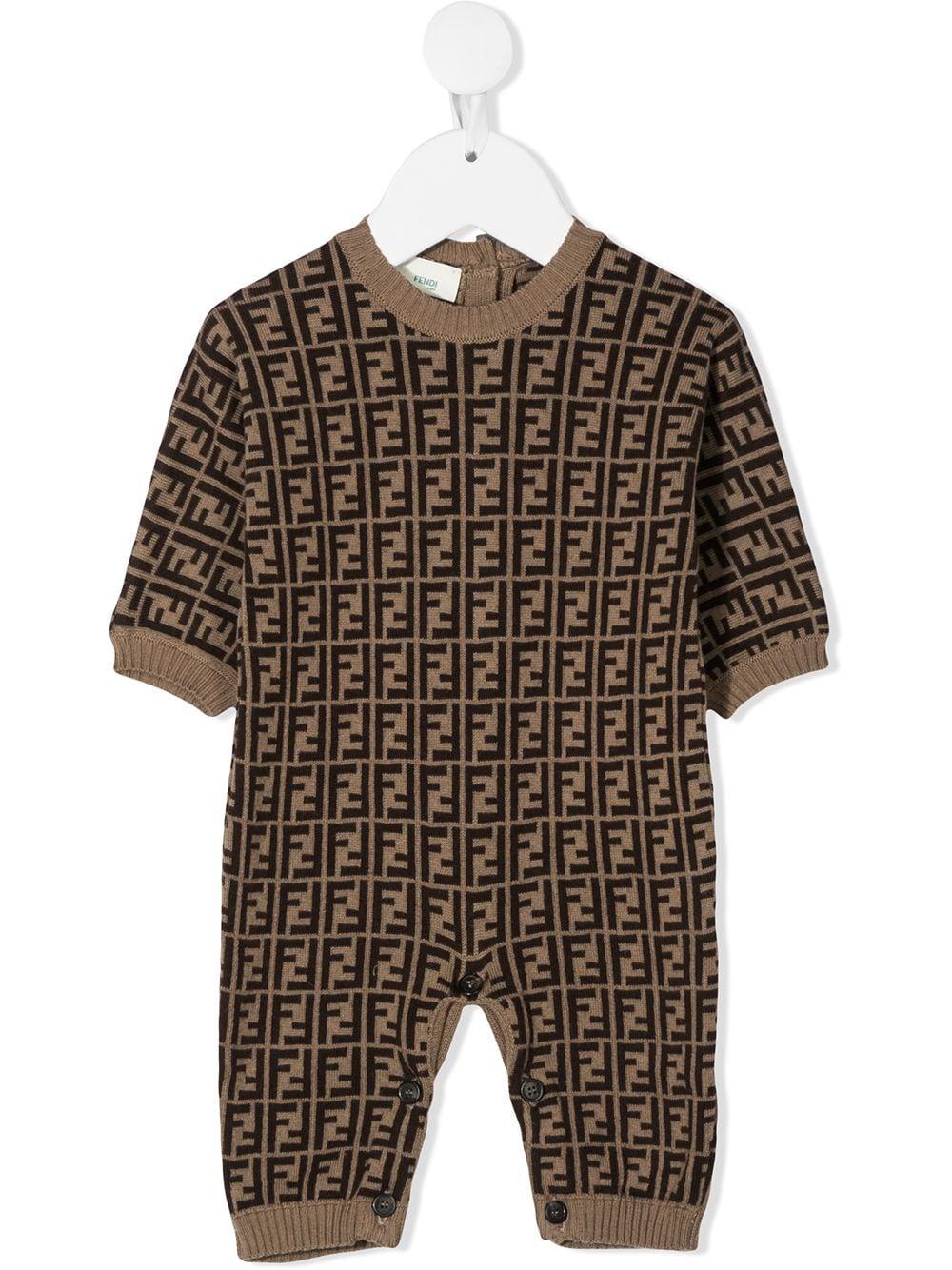 Brown baby onesie with logo - Fendi Kids – Tenerè Store