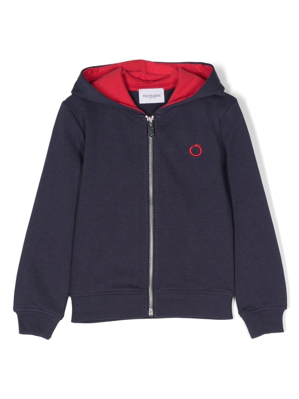 Navy blue sweatshirt for boys with logo