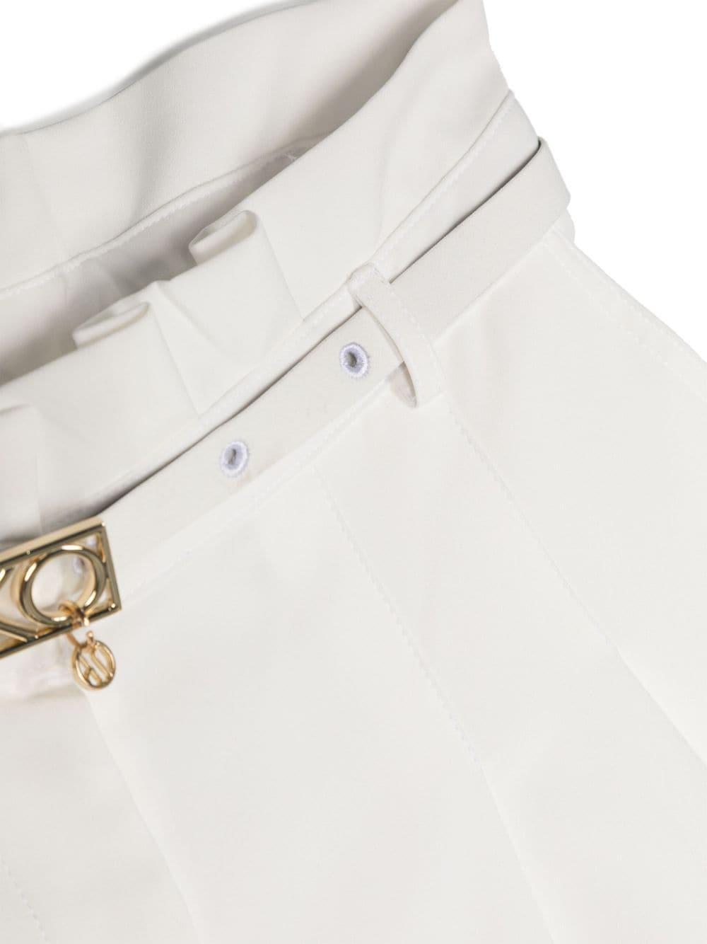 White Bermuda shorts for girls with logo