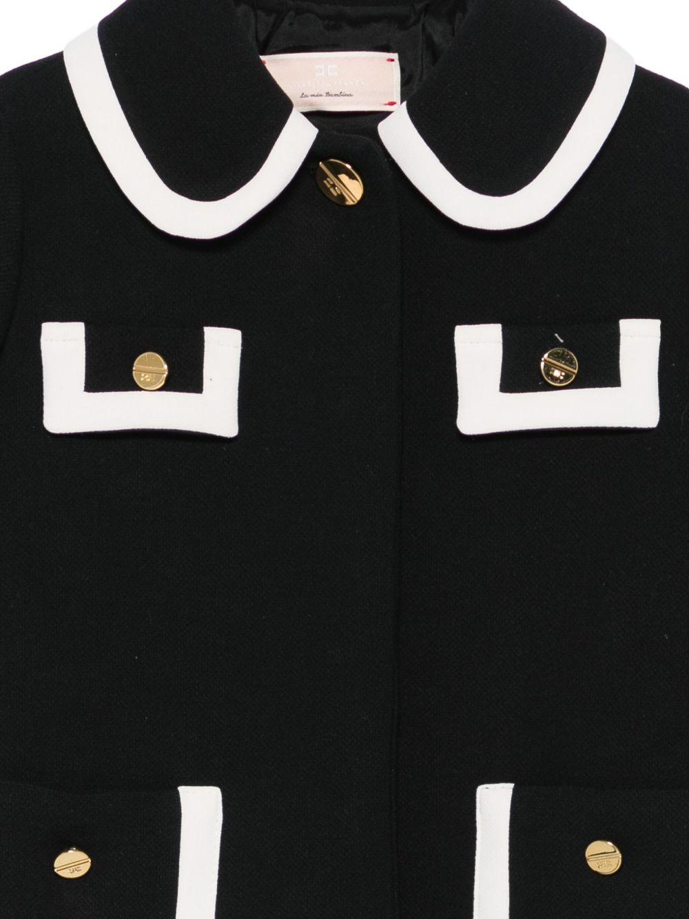 Cappotto nero per bambina EGCT0040TV094 D748 Elisabetta Franchi Kids
