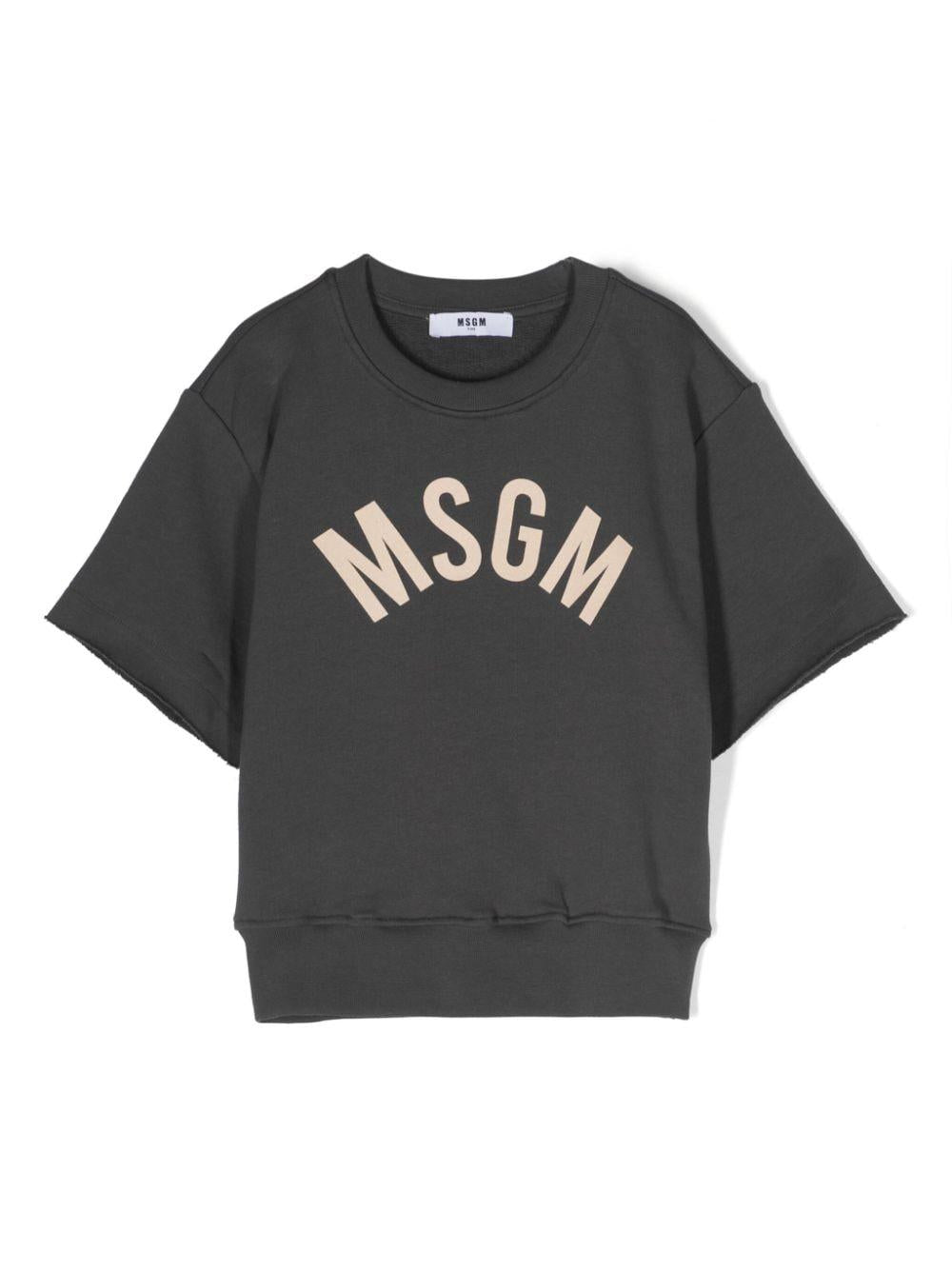 Felpa grigio per bambina con logo