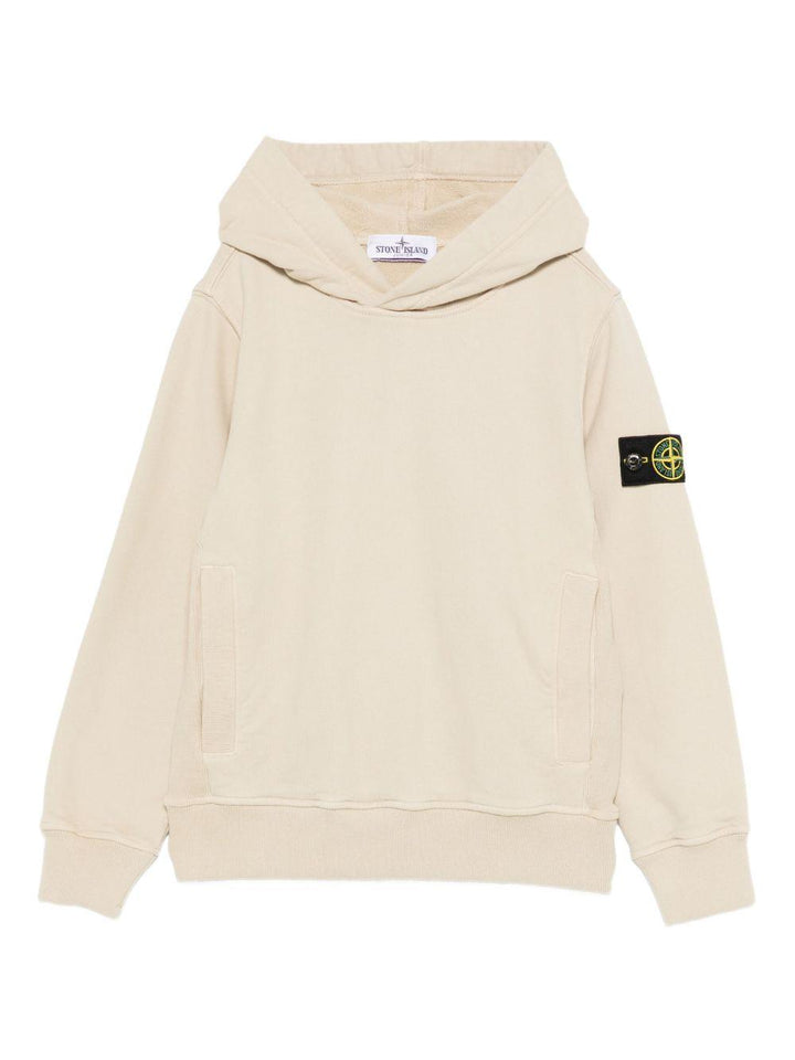 Felpa beige per bambino 66100004S0A20 V0099 Stone Island Kids