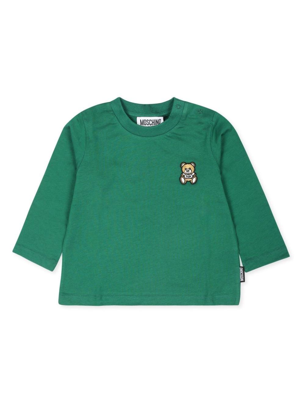T-shirt per neonato in cotone verde foresta