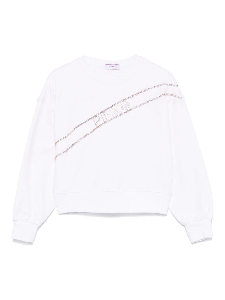 White sweatshirt for girls with logo