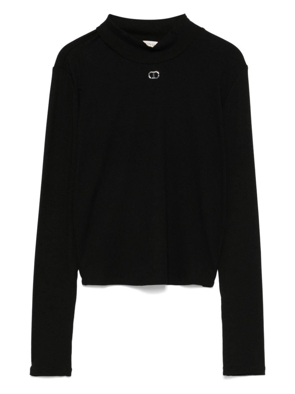 Black T-shirt for girls with logo