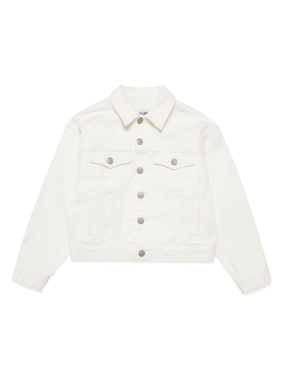 Giacca bianca per bambina in denim