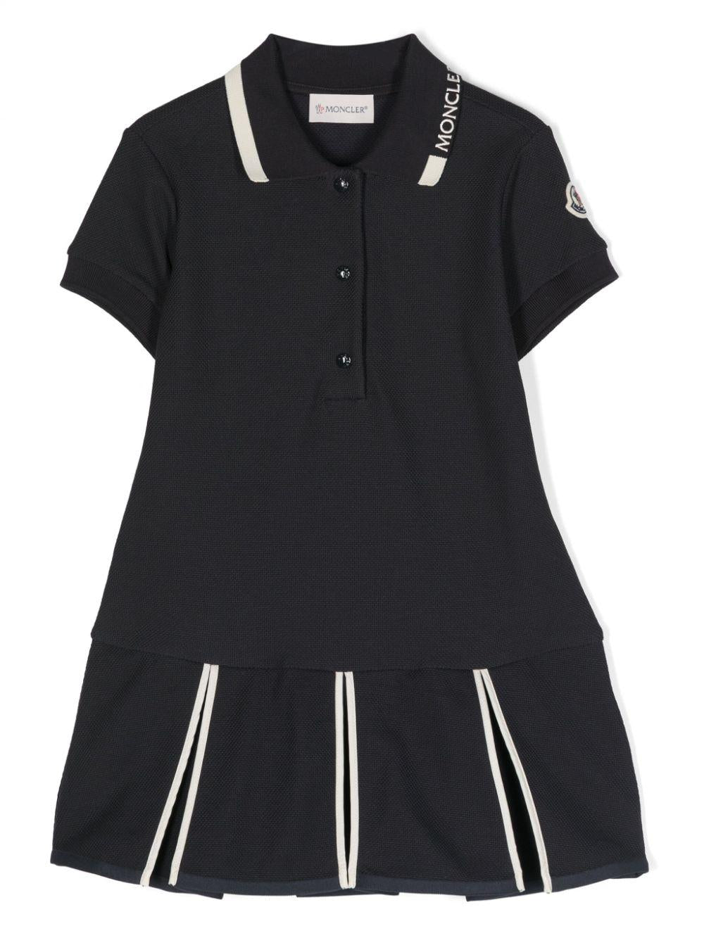 Abito blu per bambina con logo