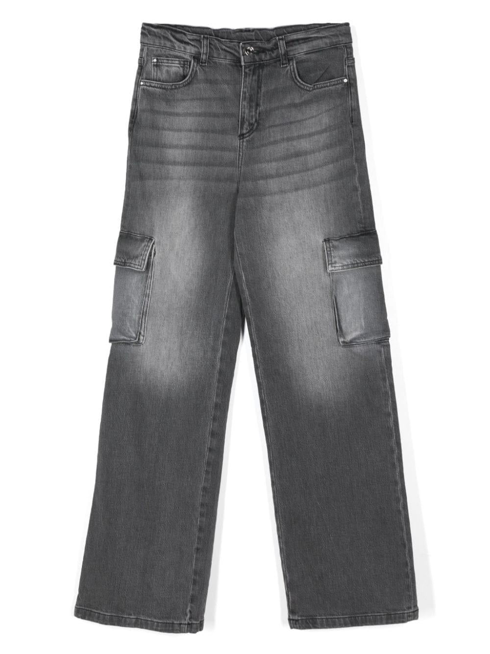 Black faded jeans for girls