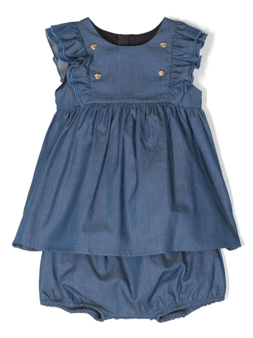 Abito blu per neonata in denim