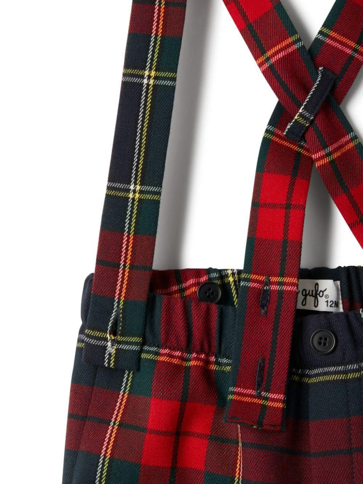 Red checked overalls for newborns