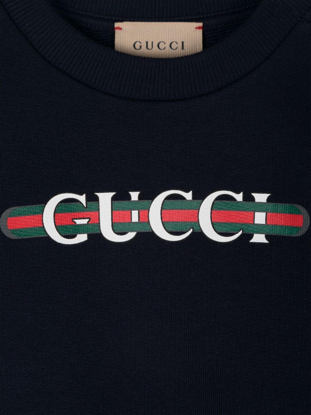 Felpa in blu notte per neonato 629430XJGPJ 4392 Gucci Kids
