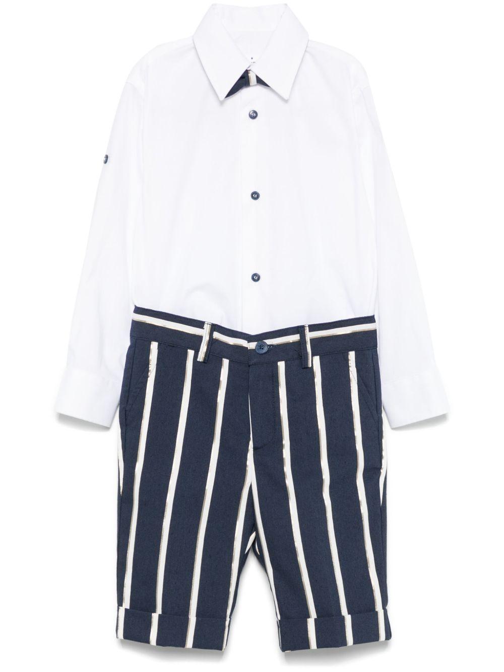 Completo elegante bianco/blu navy per bambino