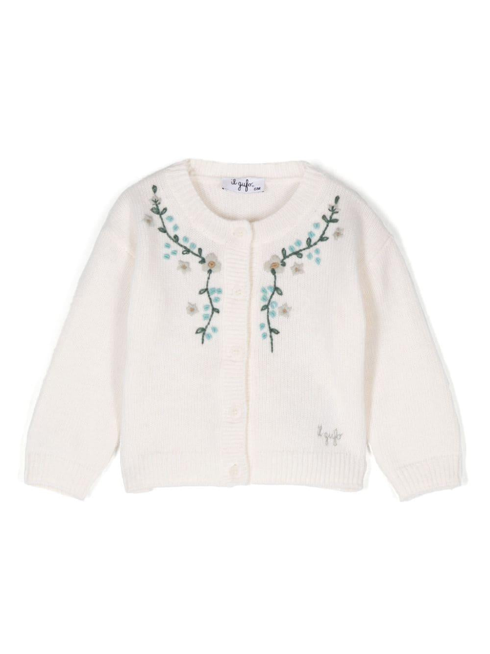 Milk white cardigan for baby girl