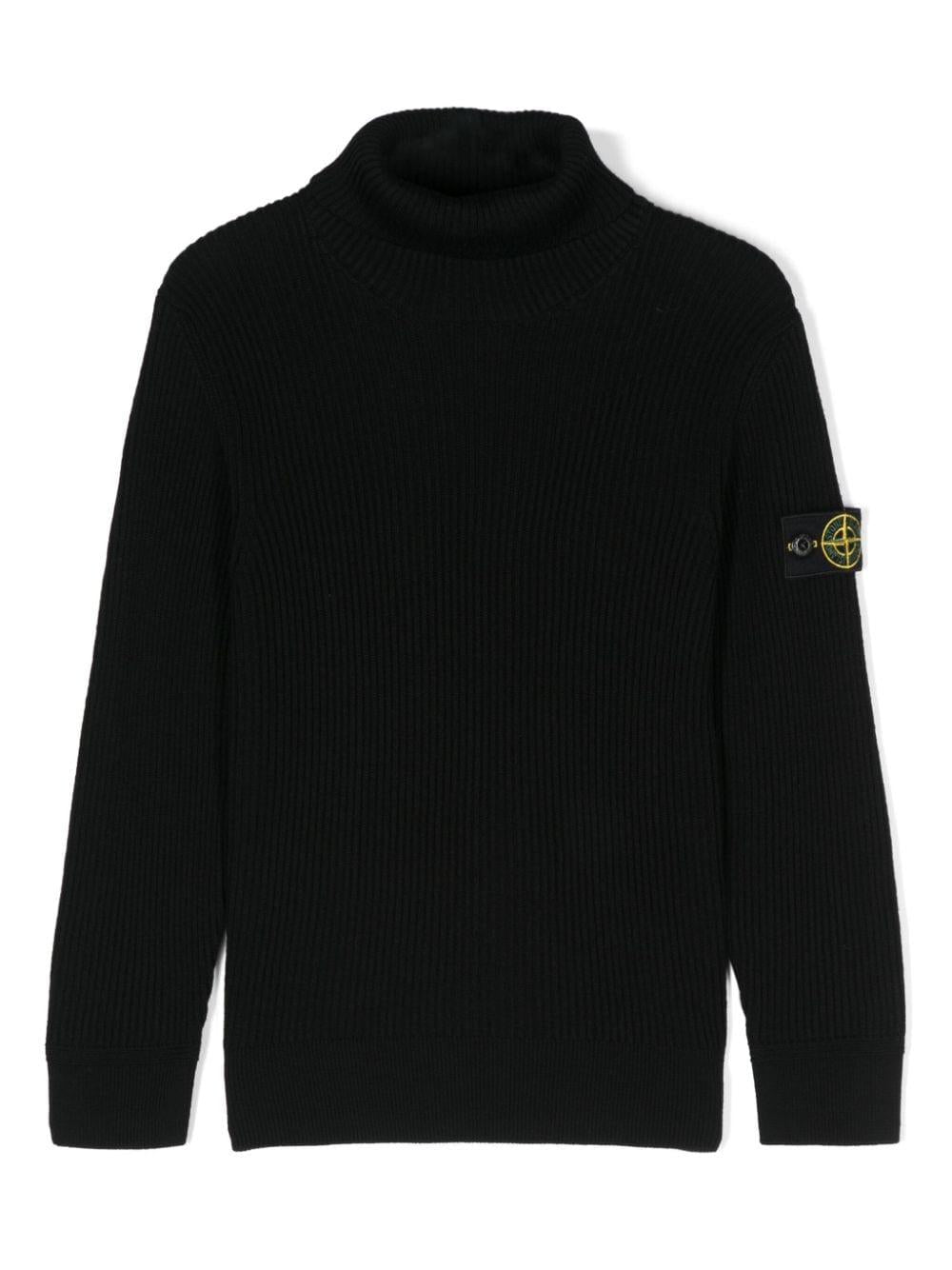 Black wool sweater for children