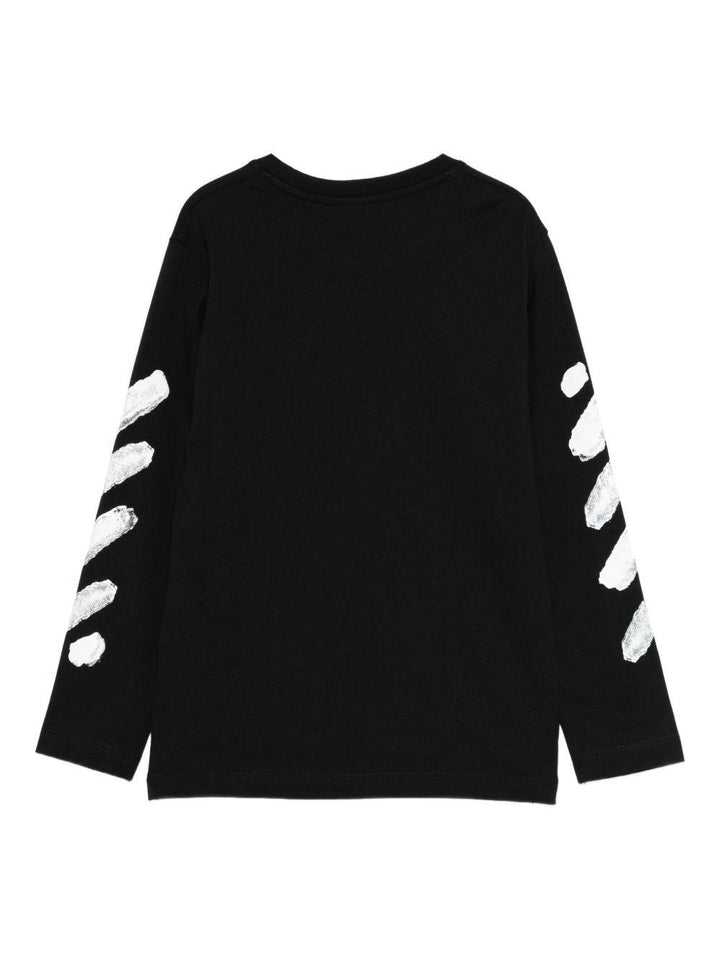 T-shirt nera per bambino OBAB001F25JER002 1001 Off White Kids