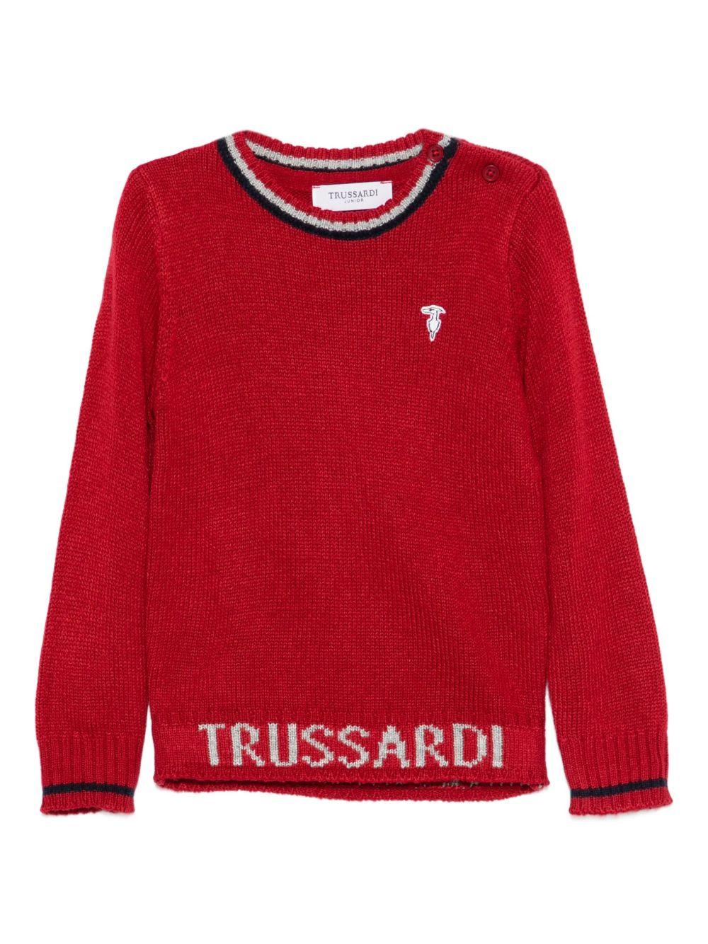 Maglione rosso per neonato TIA25051MA EMB Trussardi Kids