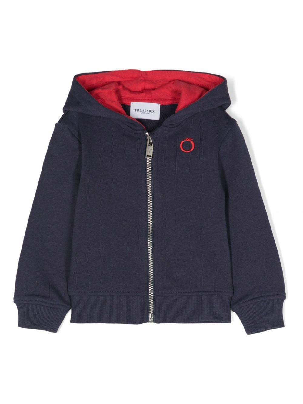 Felpa blu per neonato con logo