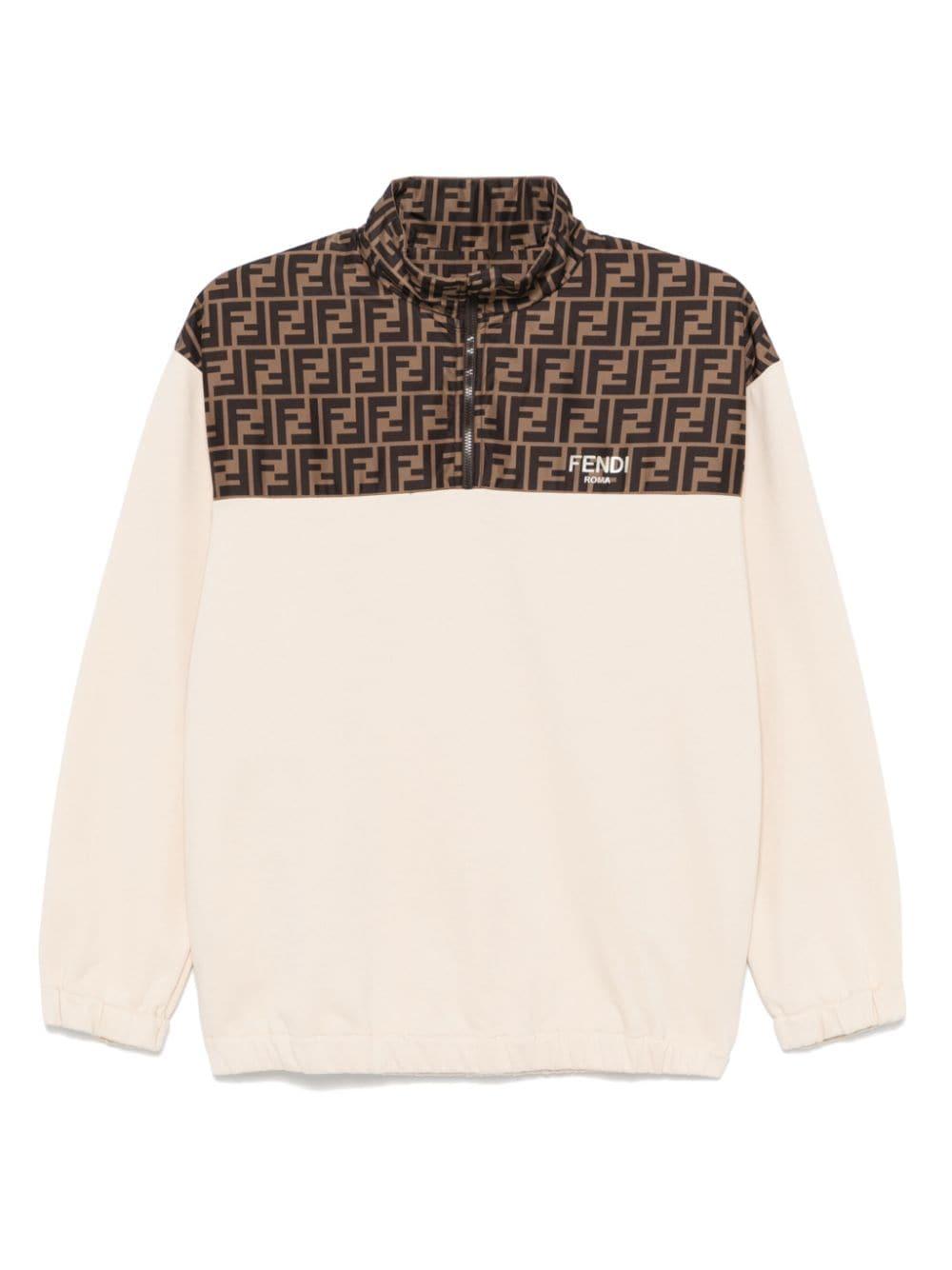 Felpa beige chiaro per bambina JUH0895V0 F1P2N Fendi Kids