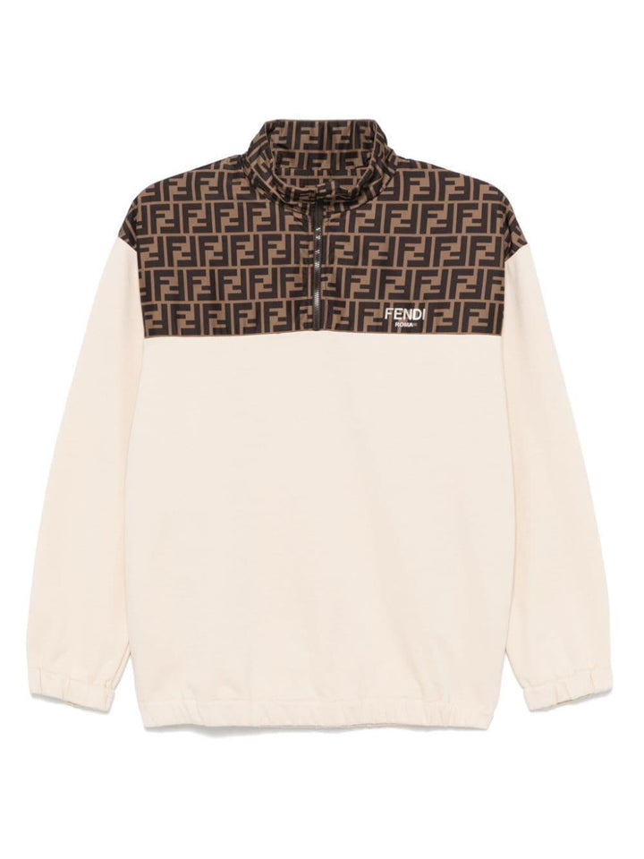 Felpa beige chiaro per bambina JUH0895V0 F1P2N Fendi Kids