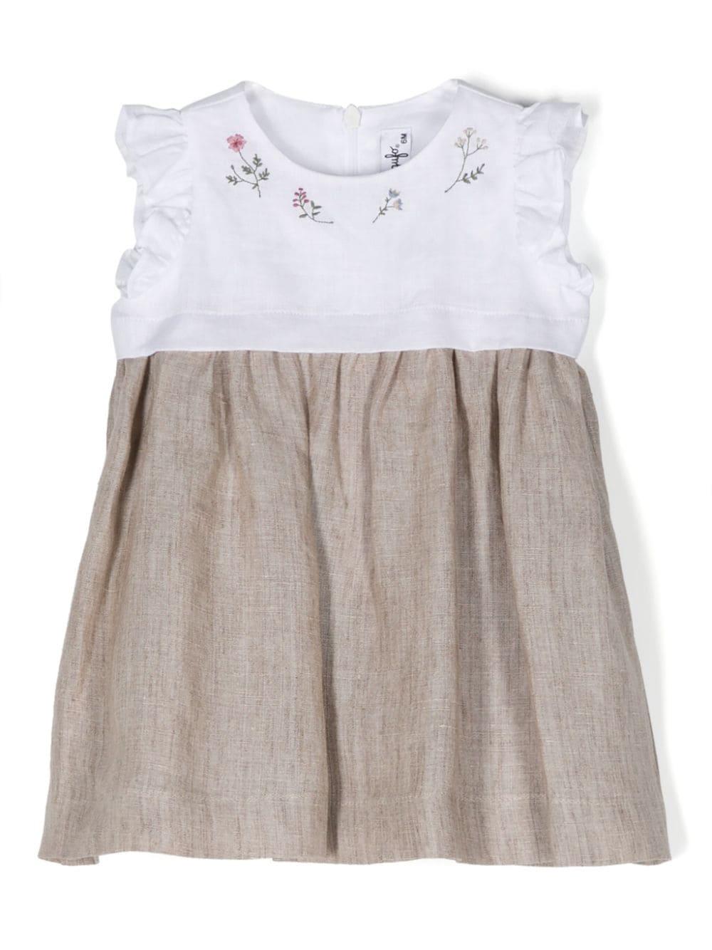 Abito bianco e beige per neonata