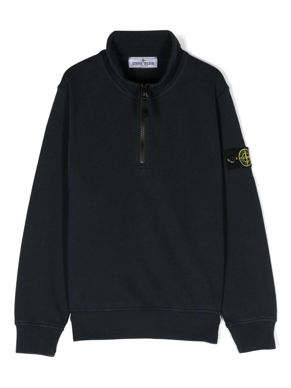 Felpa blu per bambino con logo