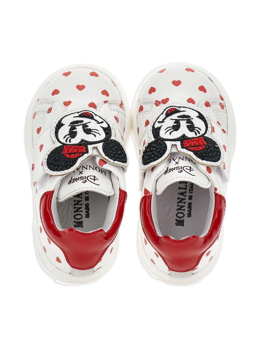 Sneakers bianche/rosse per bambina 83F0106719 0143 Monnalisa Kids