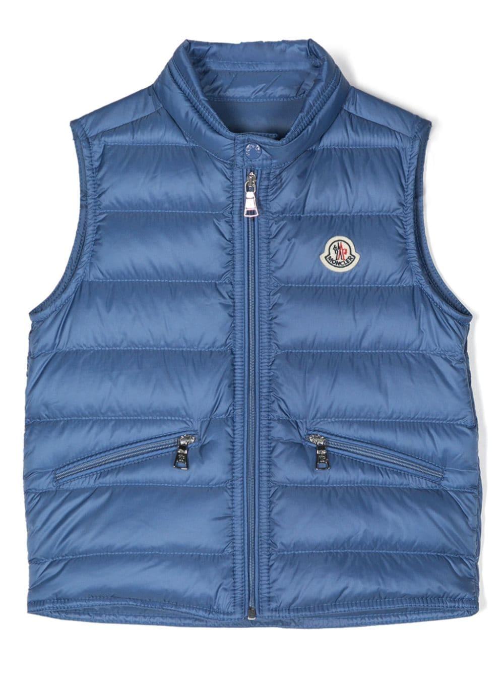 Smanicato Gui blu per bambino con logo Moncler Enfant – Tenerè Store