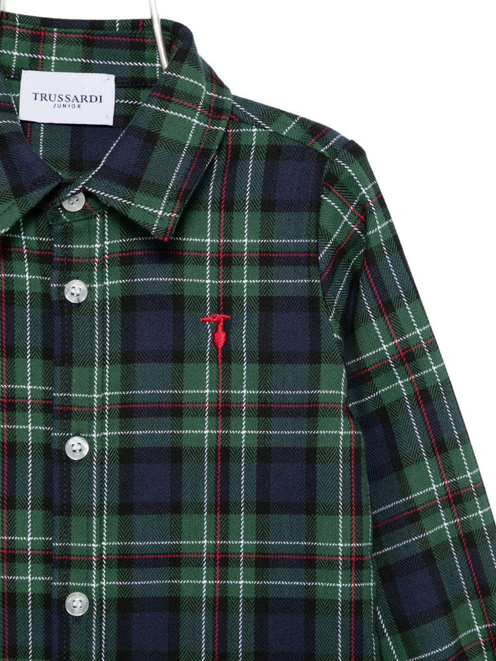 Camicia verde/blu per neonato TIA25053CA MAD Trussardi Kids