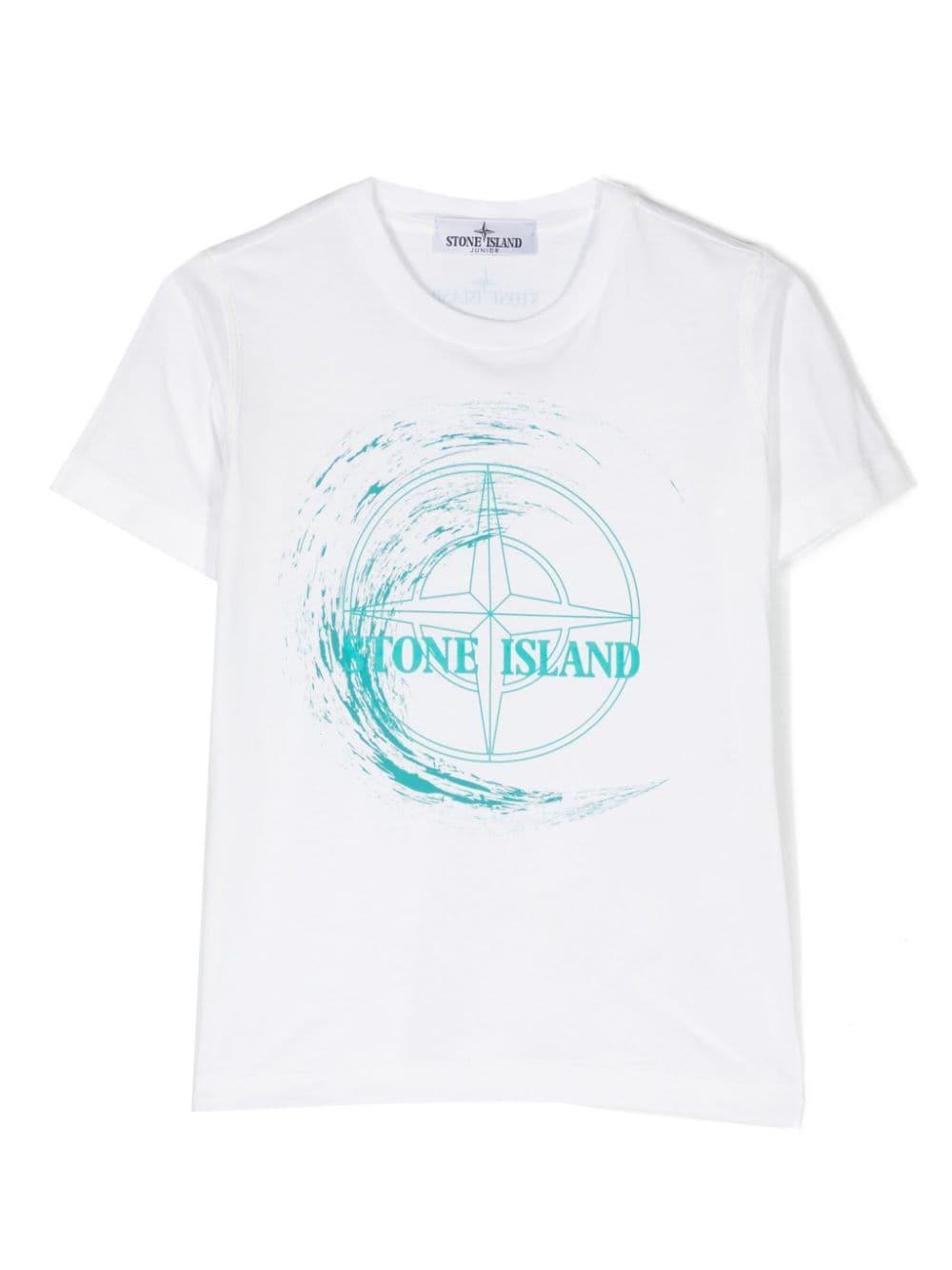 T-shirt bianca per bambino con logo