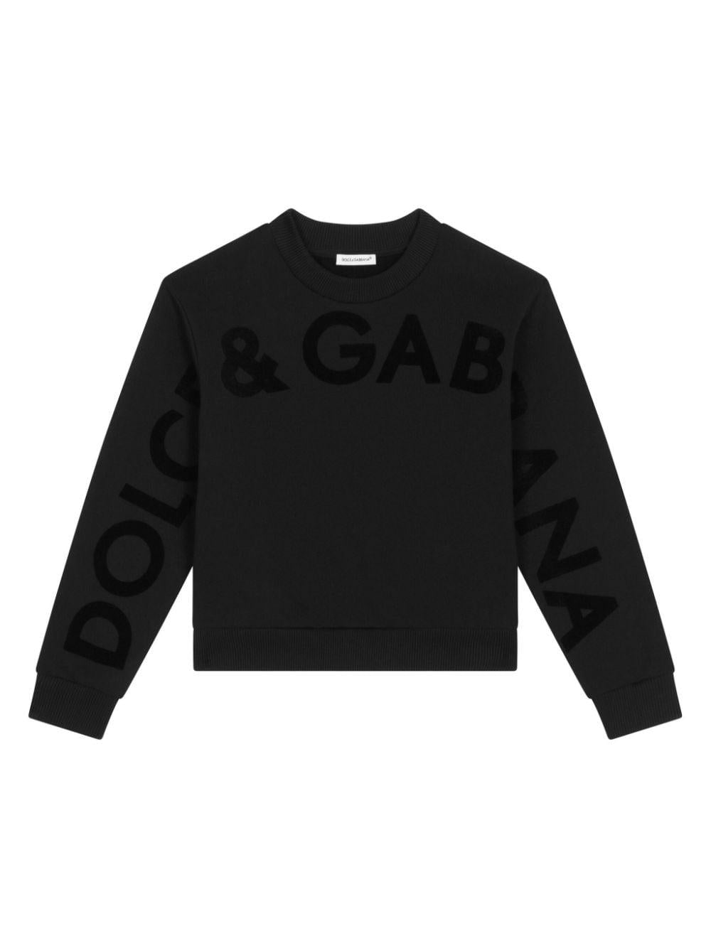 Black sweatshirt for boys with logo