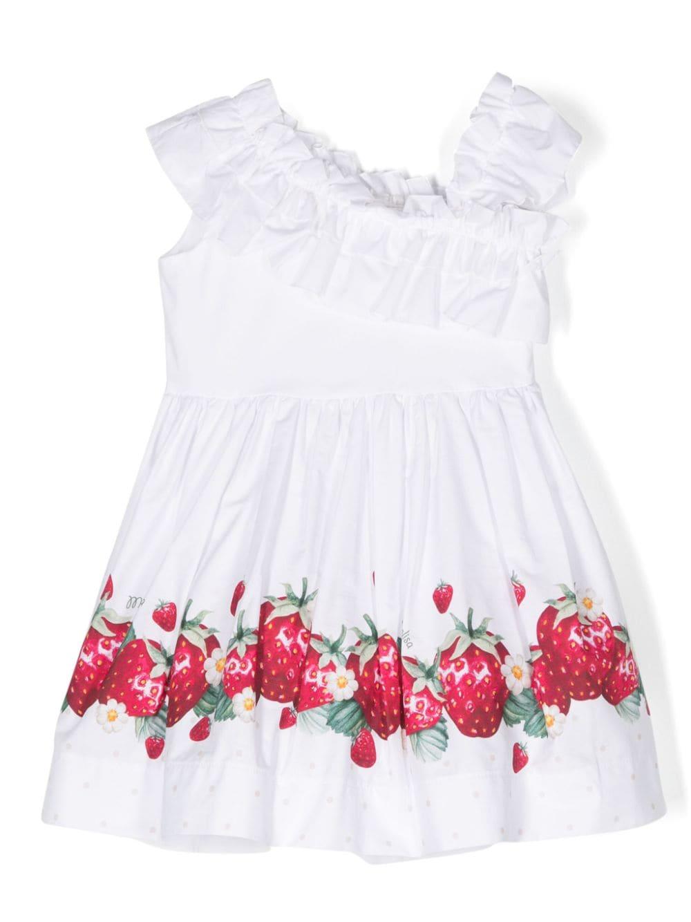 Abito bianco per bambina con stampa