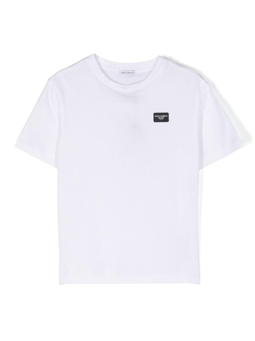 White t-shirt for boys with logo
