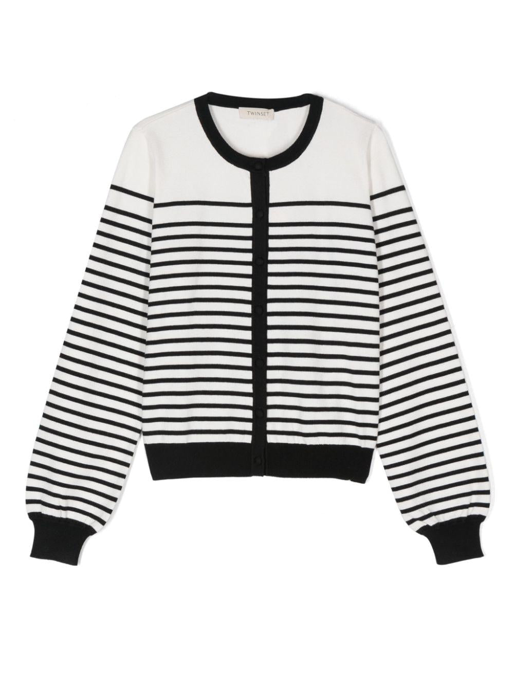 Cardigan bianco/nero per bambina