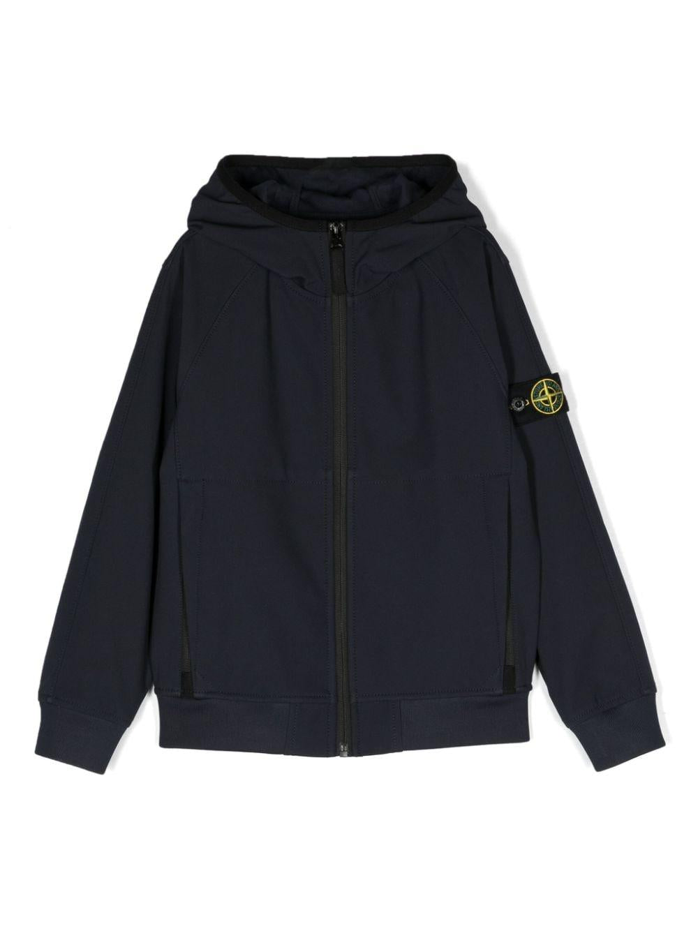 Blue jacket for boys with logo