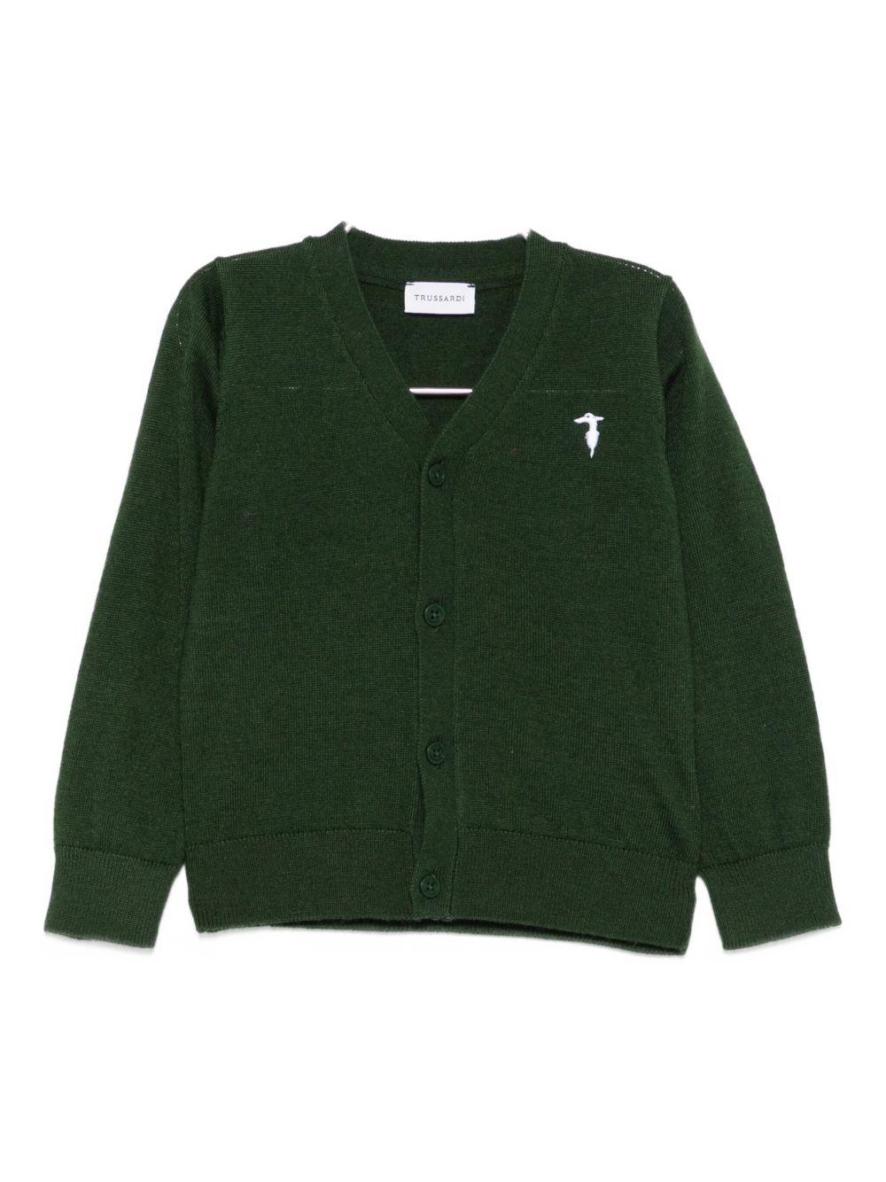 Cardigan verde scuro per neonato TIA25021CD IVY Trussardi Kids