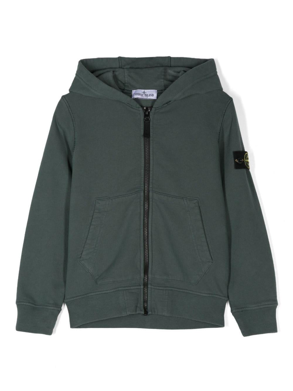 Green cotton sweatshirt for boys
