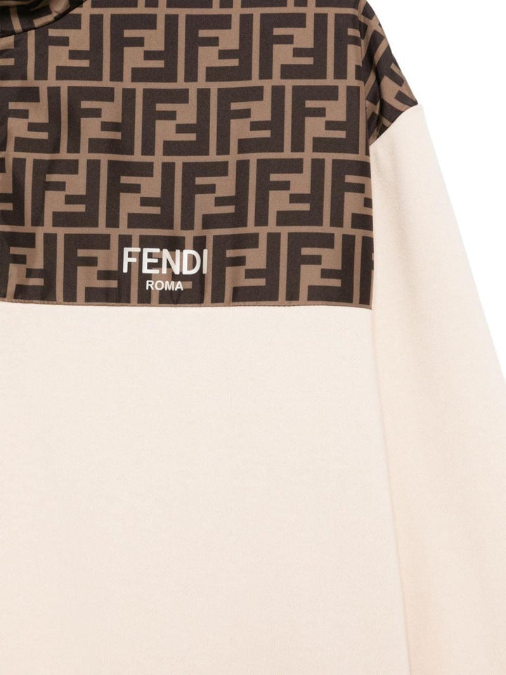 Felpa beige chiaro per bambina JUH0895V0 F1P2N Fendi Kids