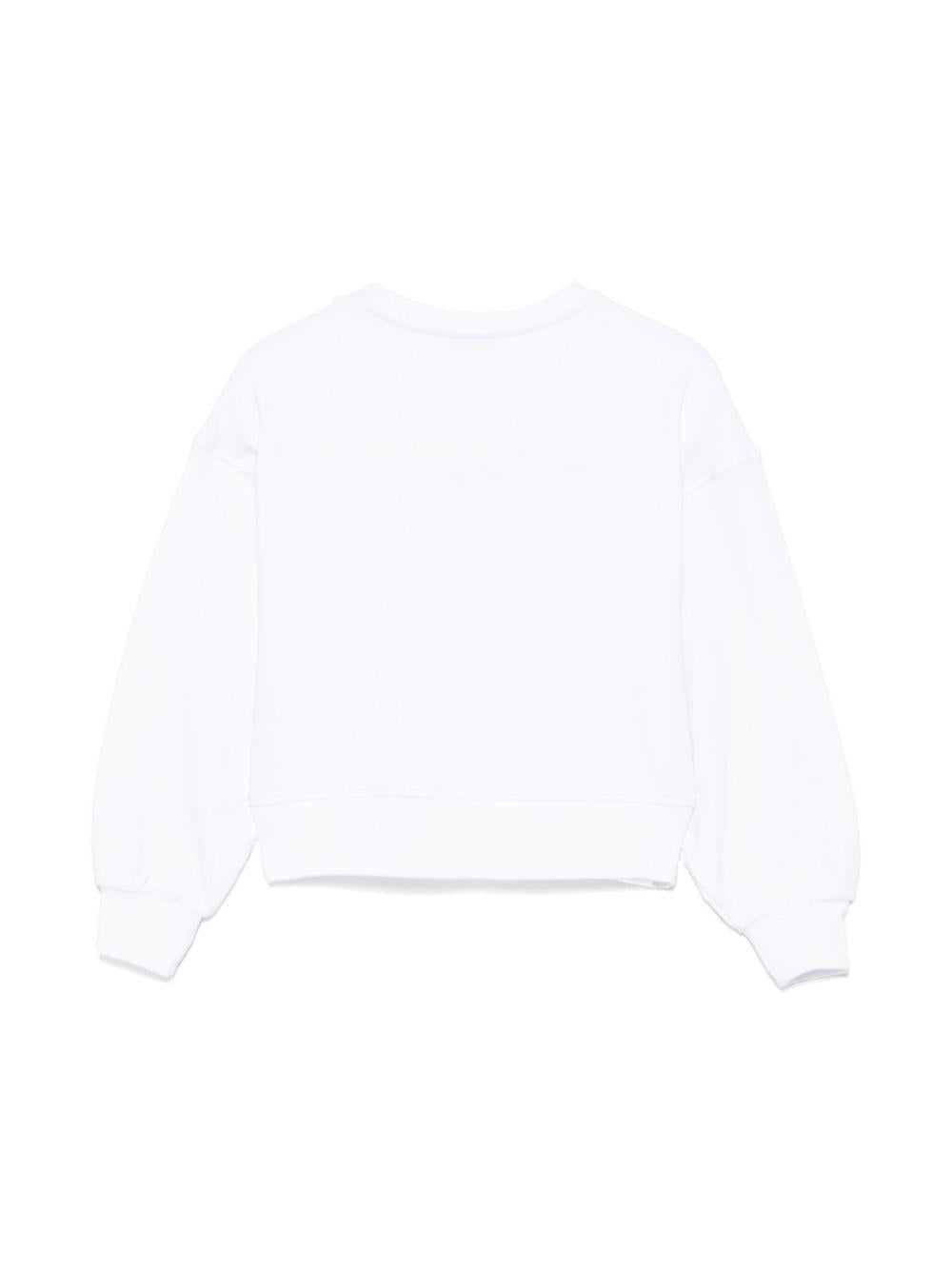 White sweatshirt for girls with logo