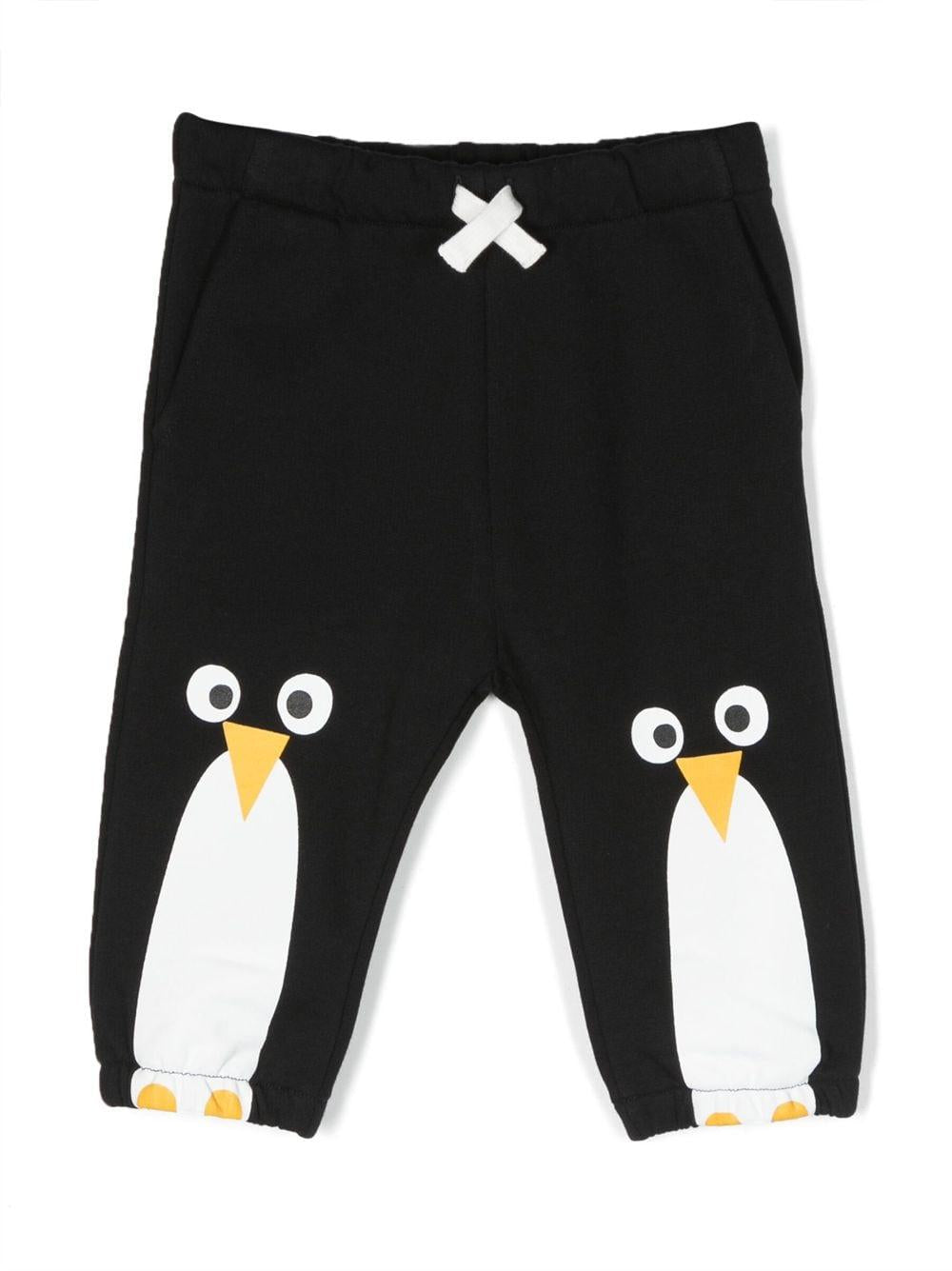 Pantalone nero per neonato con stampa