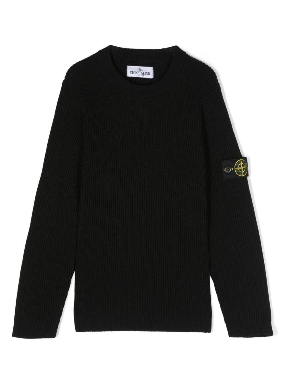 Maglione nero per bambino con logo
