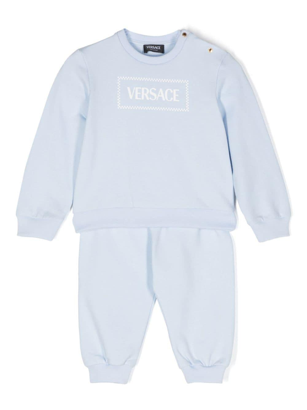 Sports outfit for newborns in light blue cotton