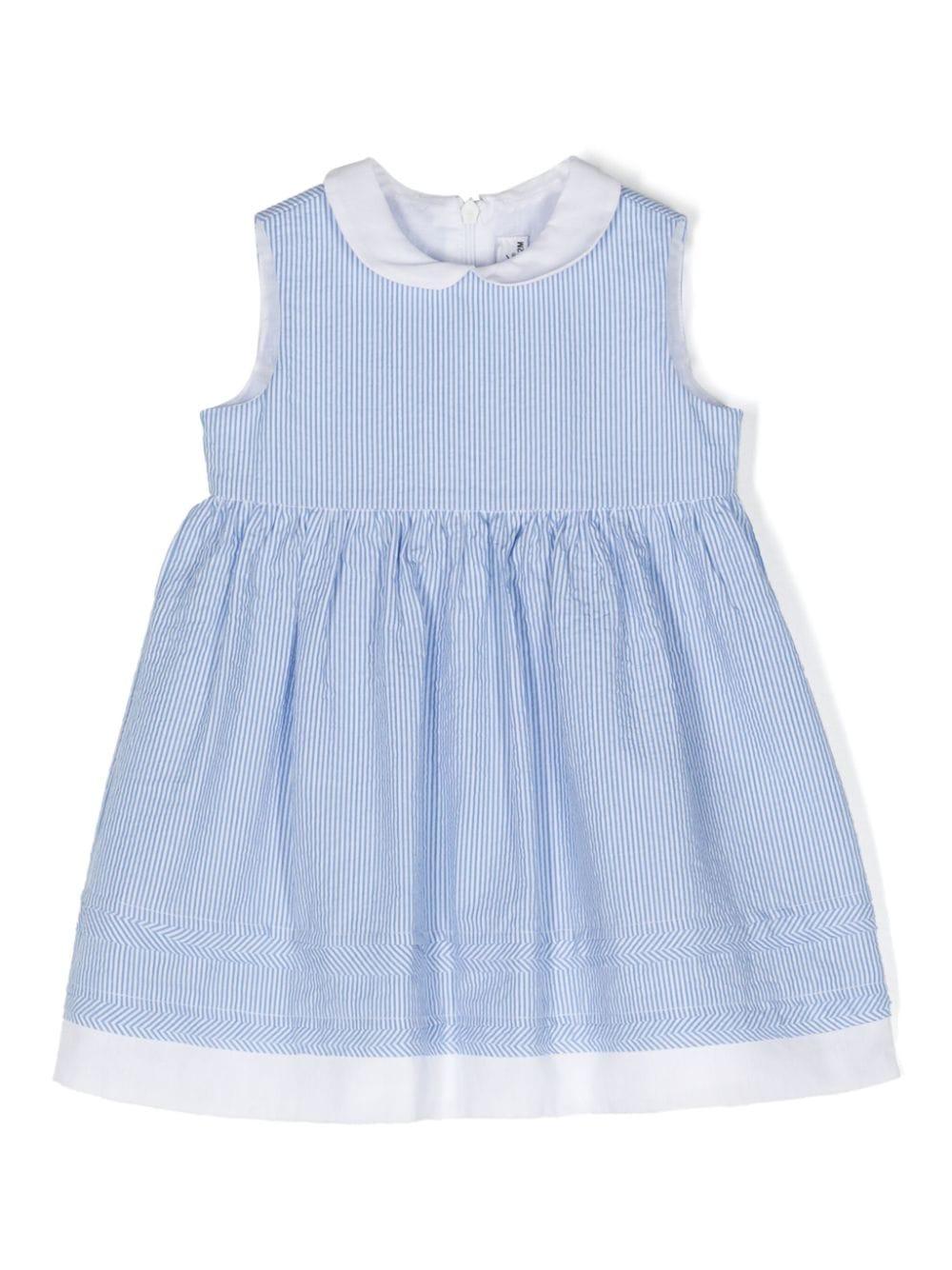 Abito celeste per neonata a righe
