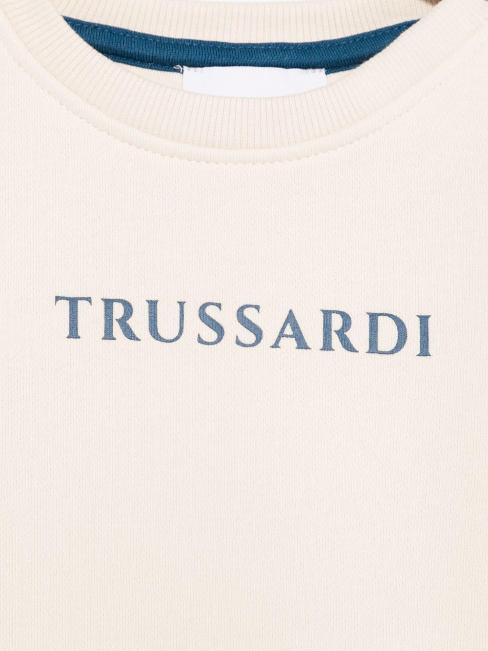 Beige baby sweatshirt with logo